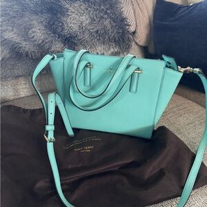kate spade Turquoise Saffiano Satchel with Crossbody Strap